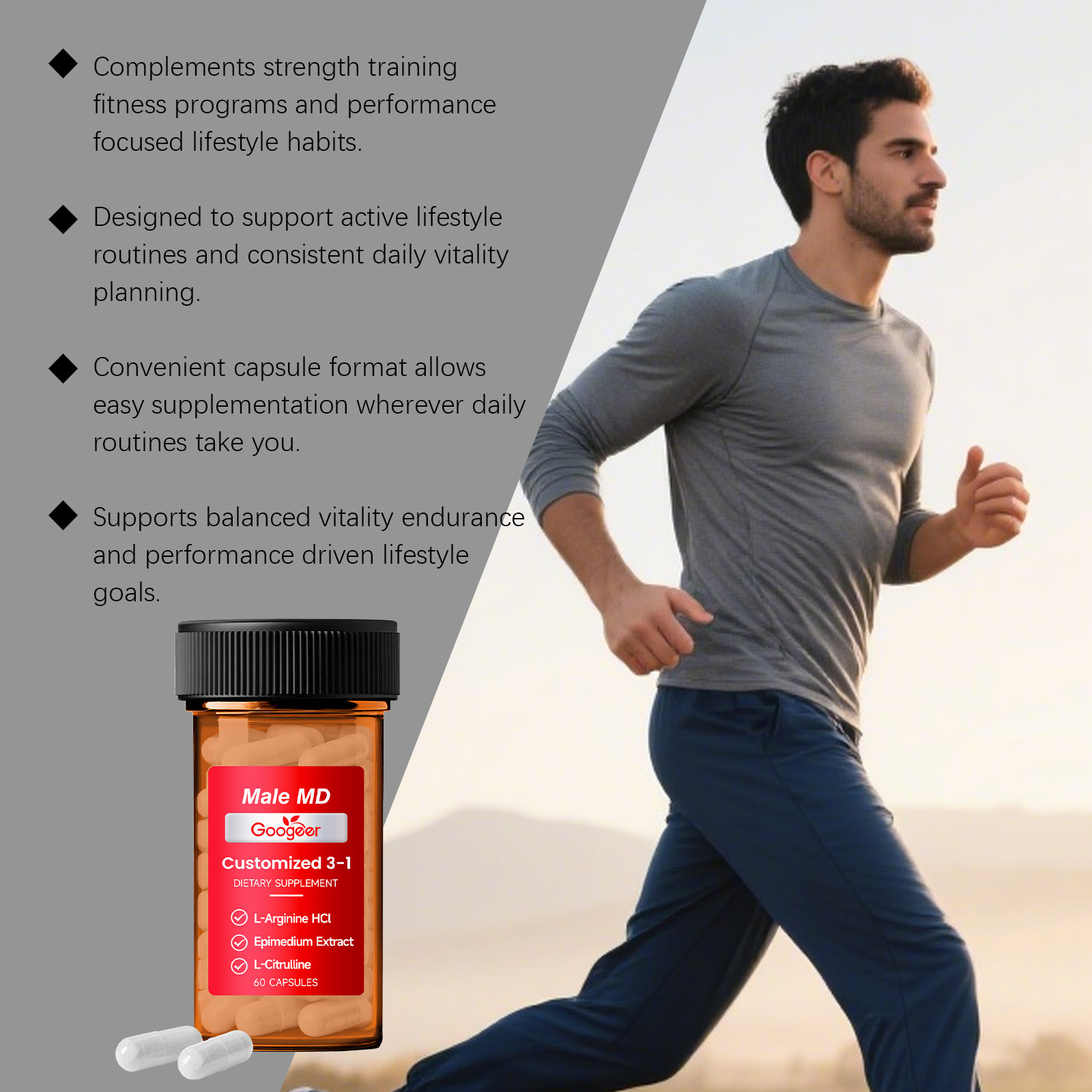 GOOGEER Men's Health Capsules  - Nutrition Fitness Supplements ulasan dan harga