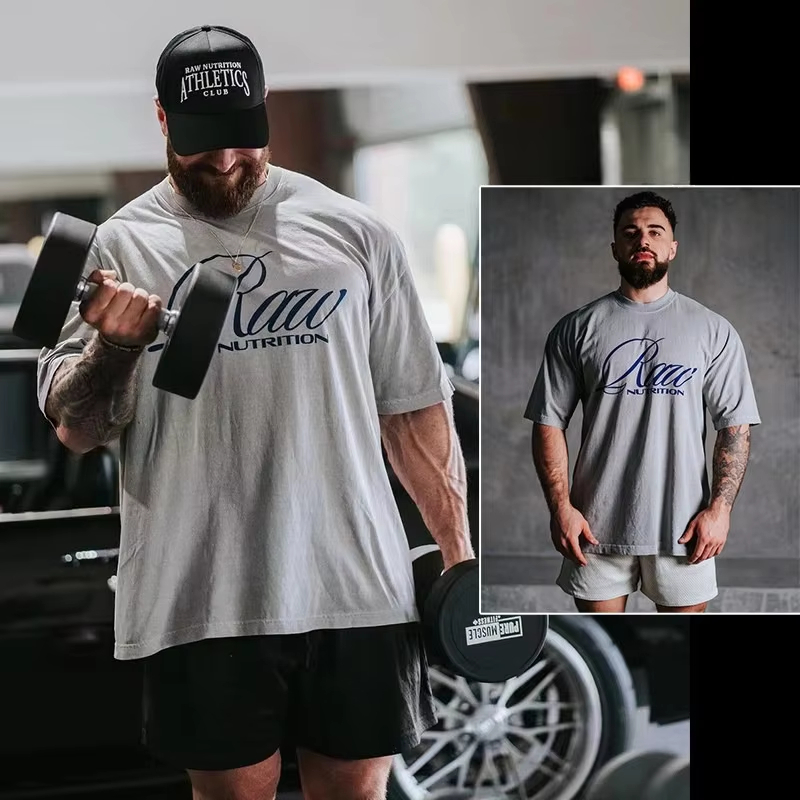 Men's Neutral Tone Gym T-Shirt - Nutrition In Fitness ulasan dan harga